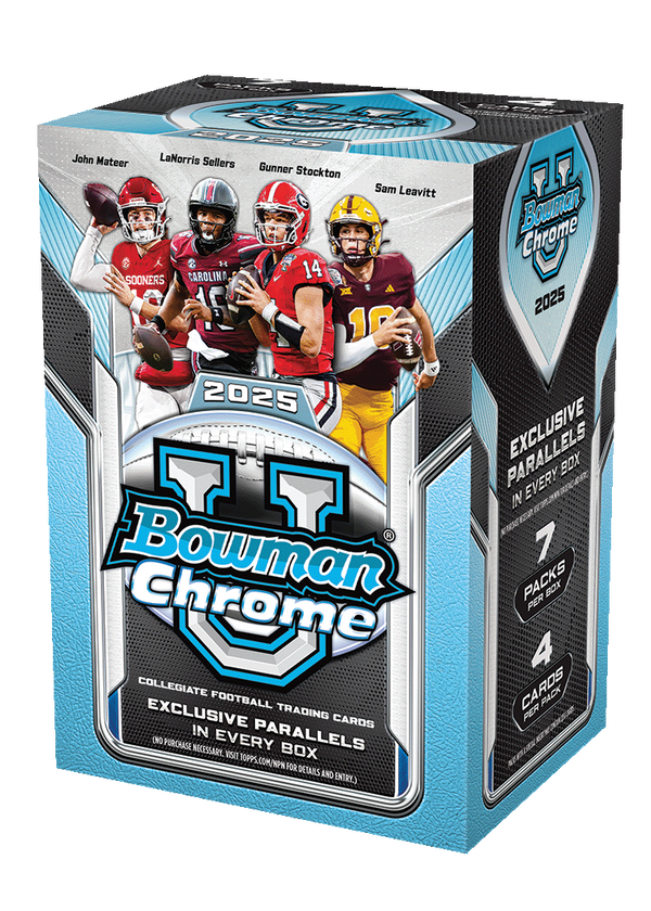 2025 Bowman University Chrome Football Blaster Box