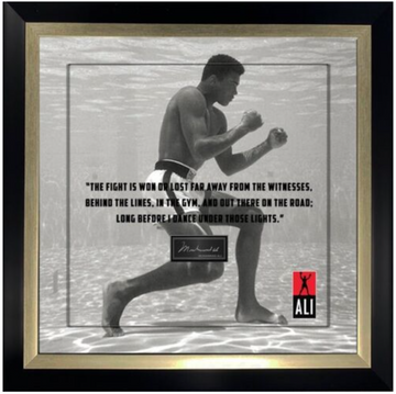 Muhammad Ali Iconic Underwater Framed Photograph Engraved Signature