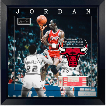 Michael Jordan Framed Photo Replica Debut Game Ticket Engraved Signature