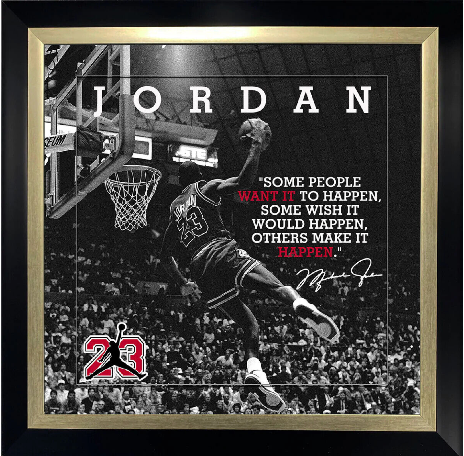 Michael Jordan Framed Photo 3D Quote Replica Signature