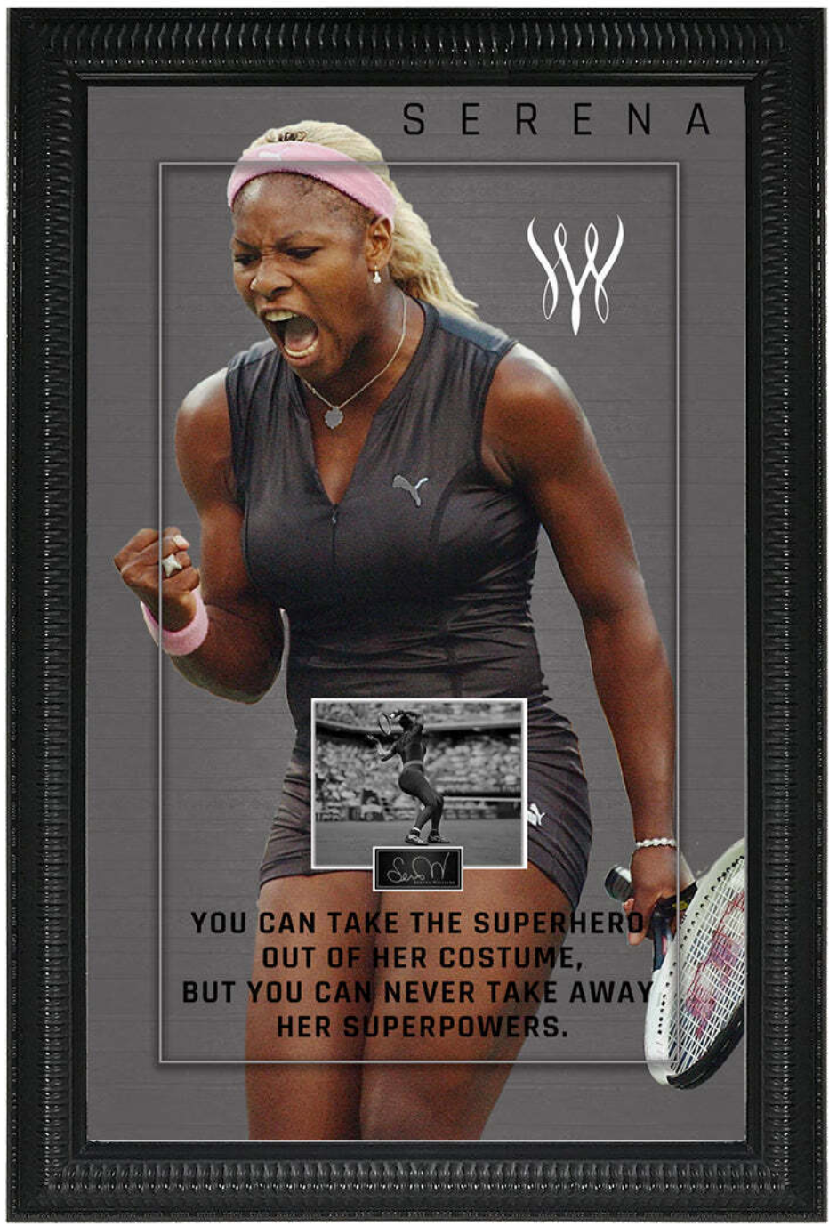 Serena Williams Framed Photo Quote Engraved Signature Champion